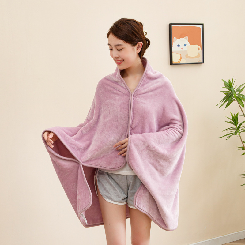 Home Textiles Europe - 100X140Cm Solid Shawl Flannel Blanket Simple