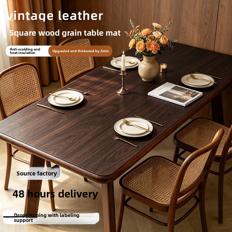 Home Textiles Today News - Faux Wood Grain Leather Table Cover