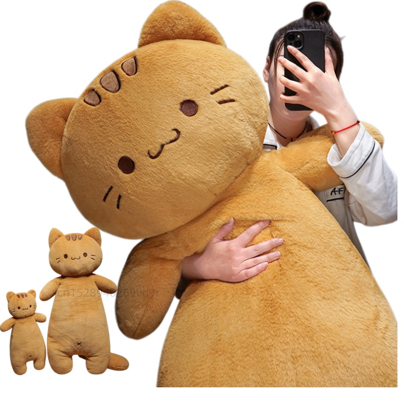 Bolster Pillow Long - Large Long Ginger Cat Stuffed Plush