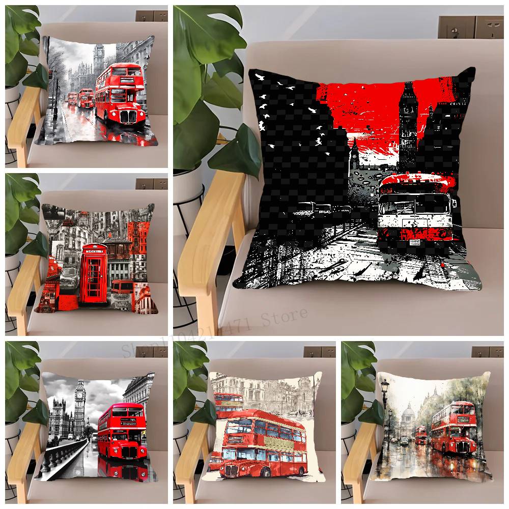 London Red Bus Print Pillow Ca - Home Textiles London recension och pris