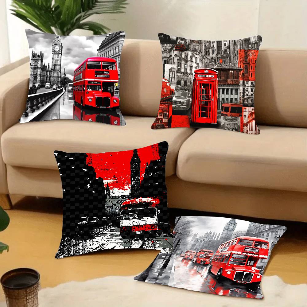 London Red Bus Print Pillow Ca - Home Textiles London recension och pris