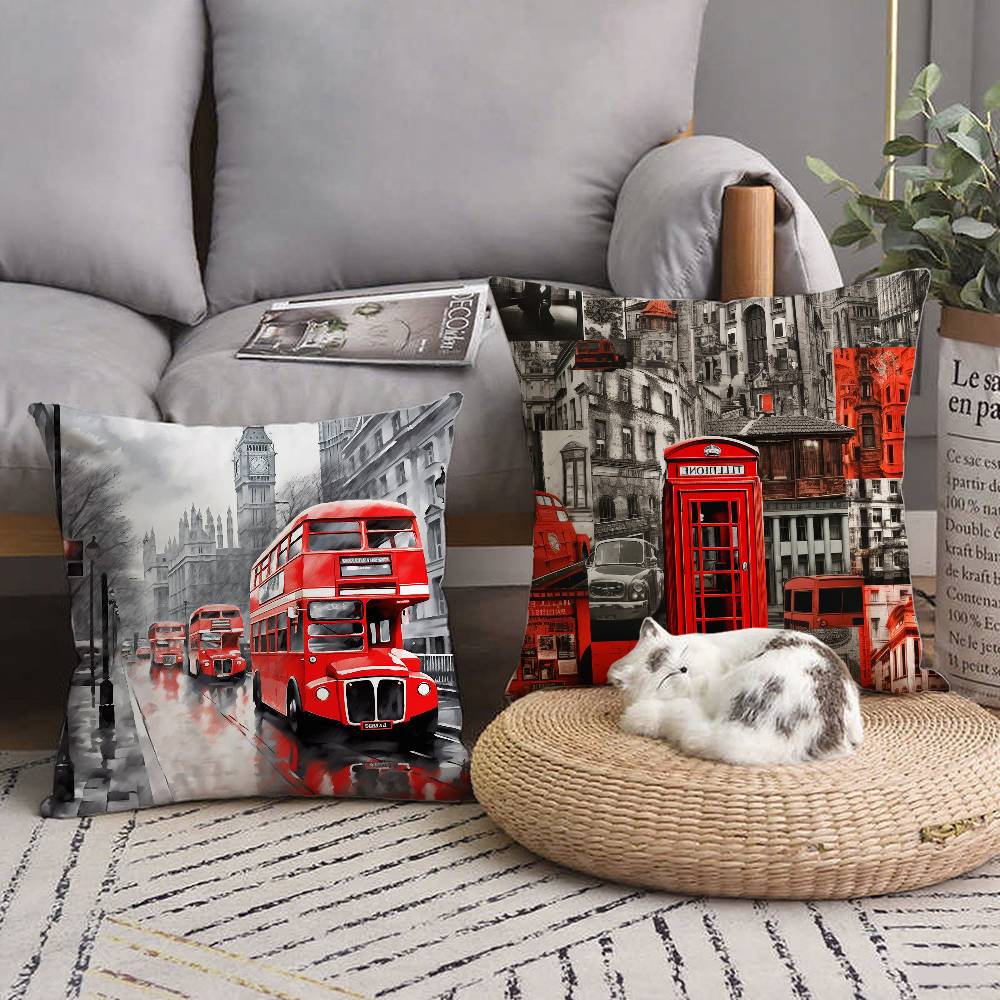 London Red Bus Print Pillow Ca - Home Textiles London recension och pris
