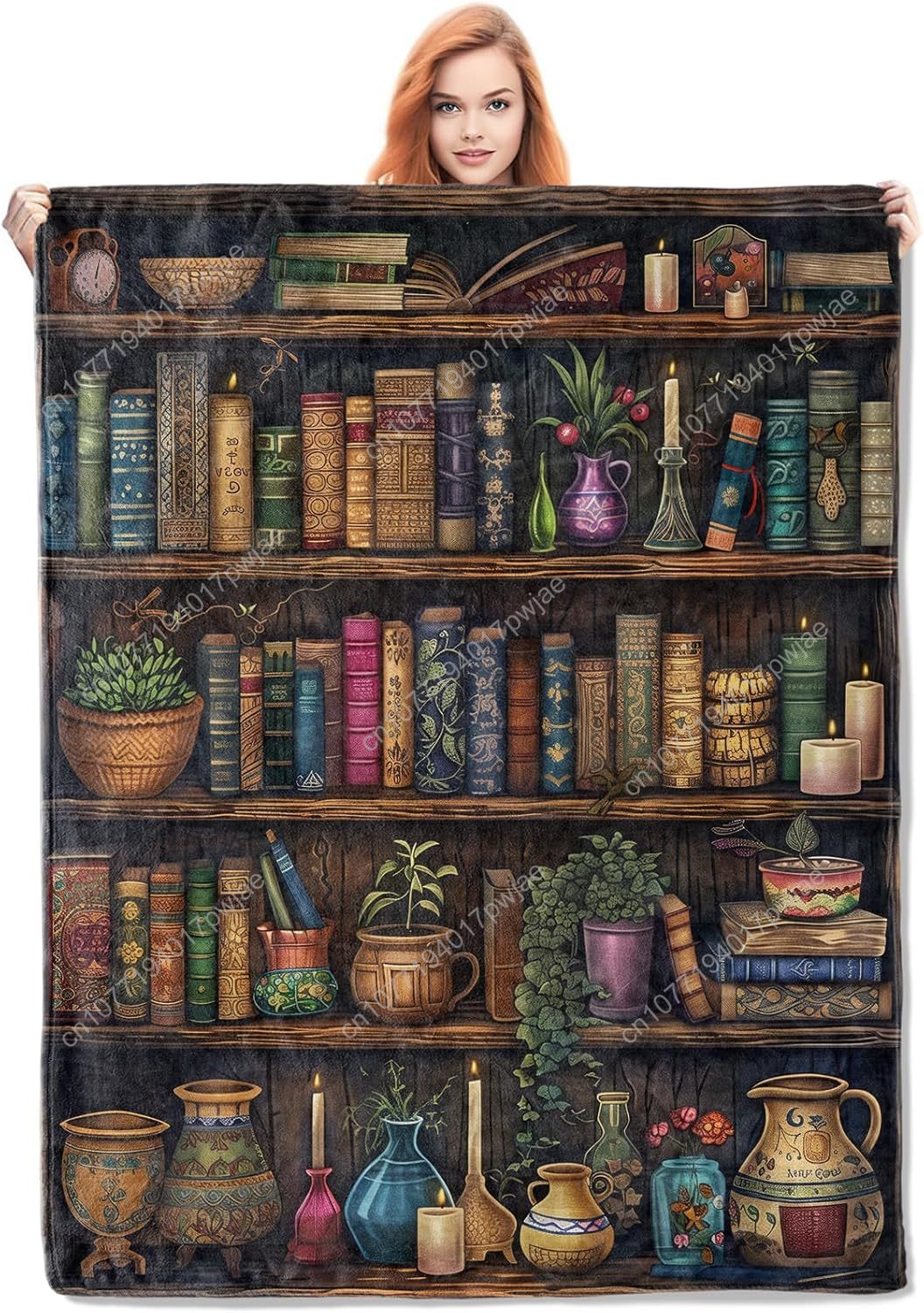 Vintage Bookshelf Blanket Read - Quality Home Textiles recension och pris