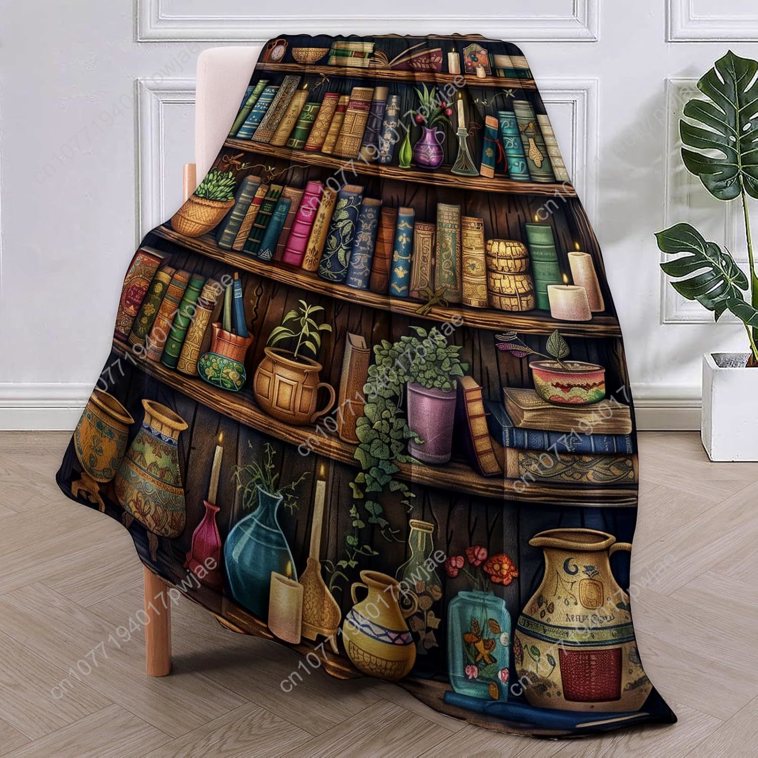 Vintage Bookshelf Blanket Read - Quality Home Textiles recension och pris