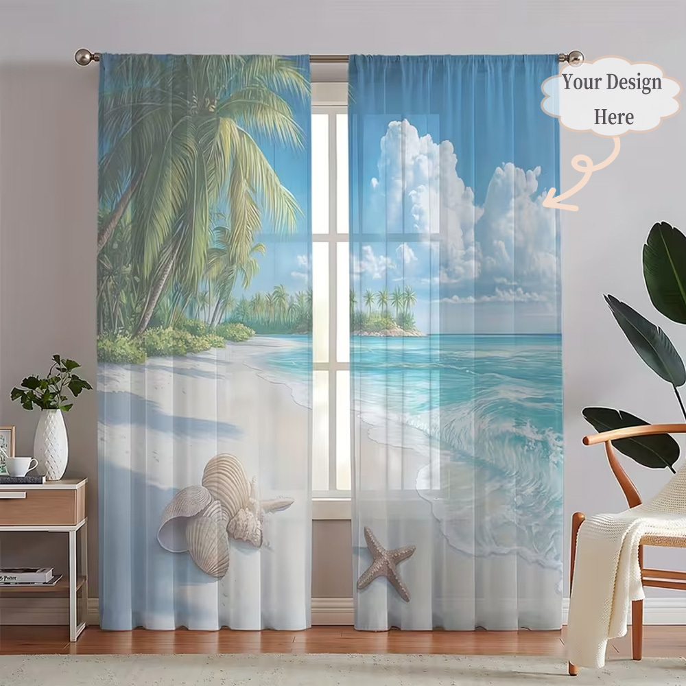 Custom 2D Flat 2pcs Sheer Curt - Home And Textiles recension och pris