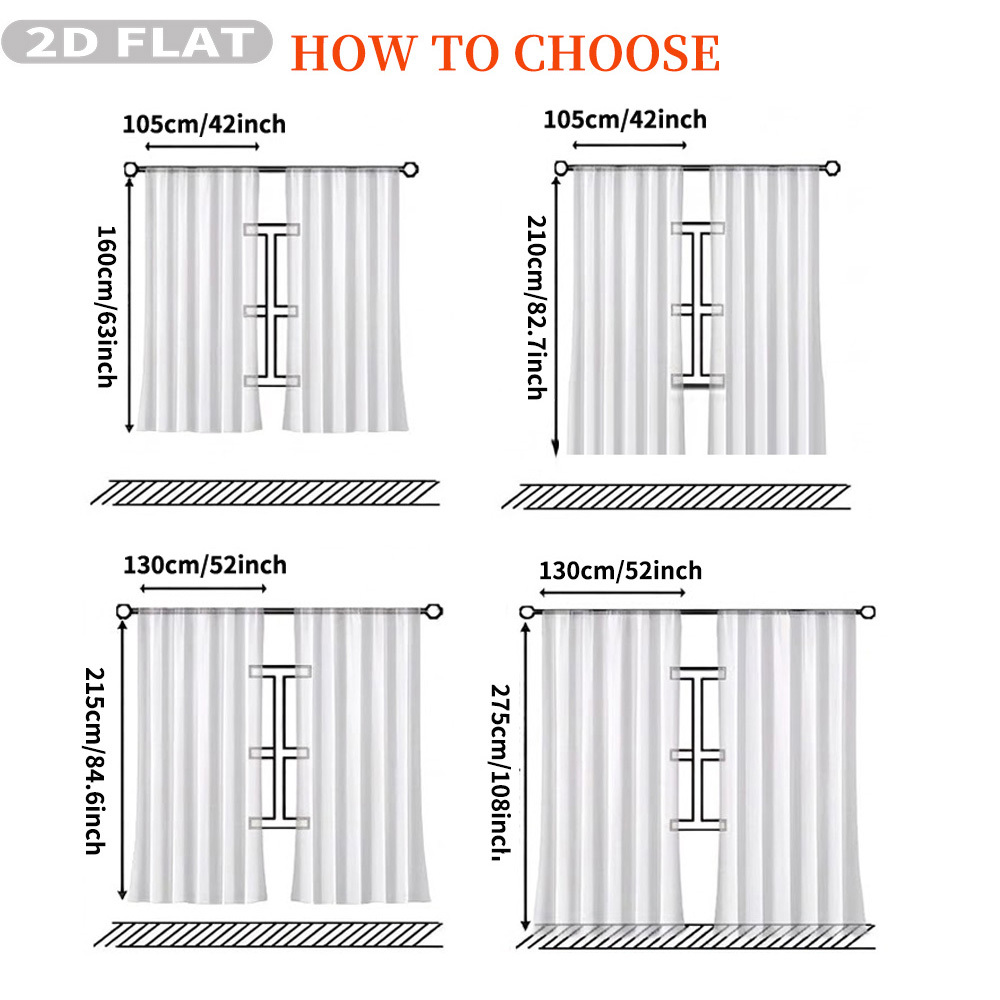 Custom 2D Flat 2pcs Sheer Curt - Home And Textiles recension och pris