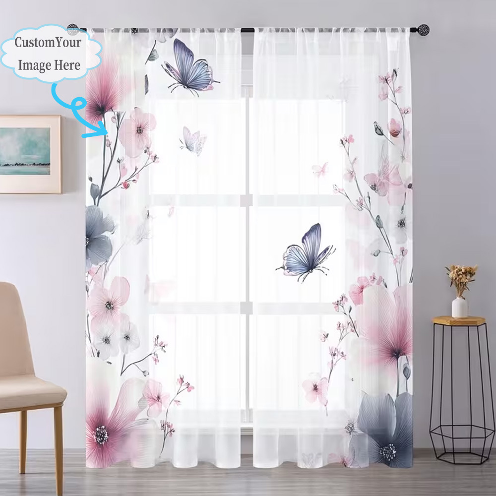 Custom 2D Flat 2pcs Sheer Curt - Home And Textiles recension och pris