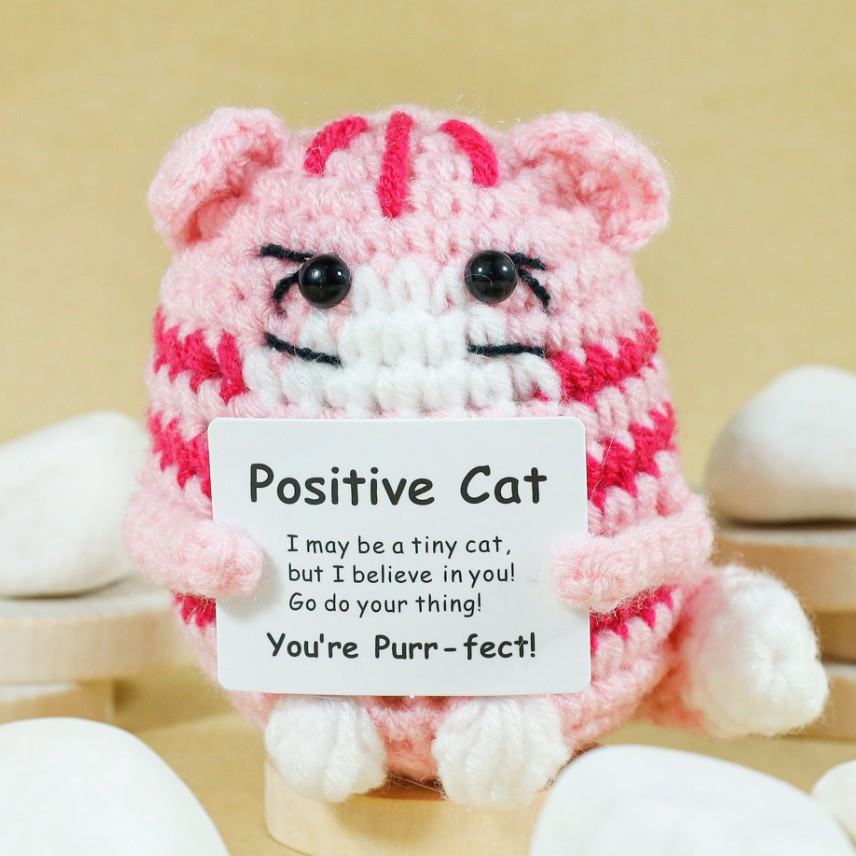 Funny Crochet Positive Cat Dol - Home Textiles Europe recension och pris