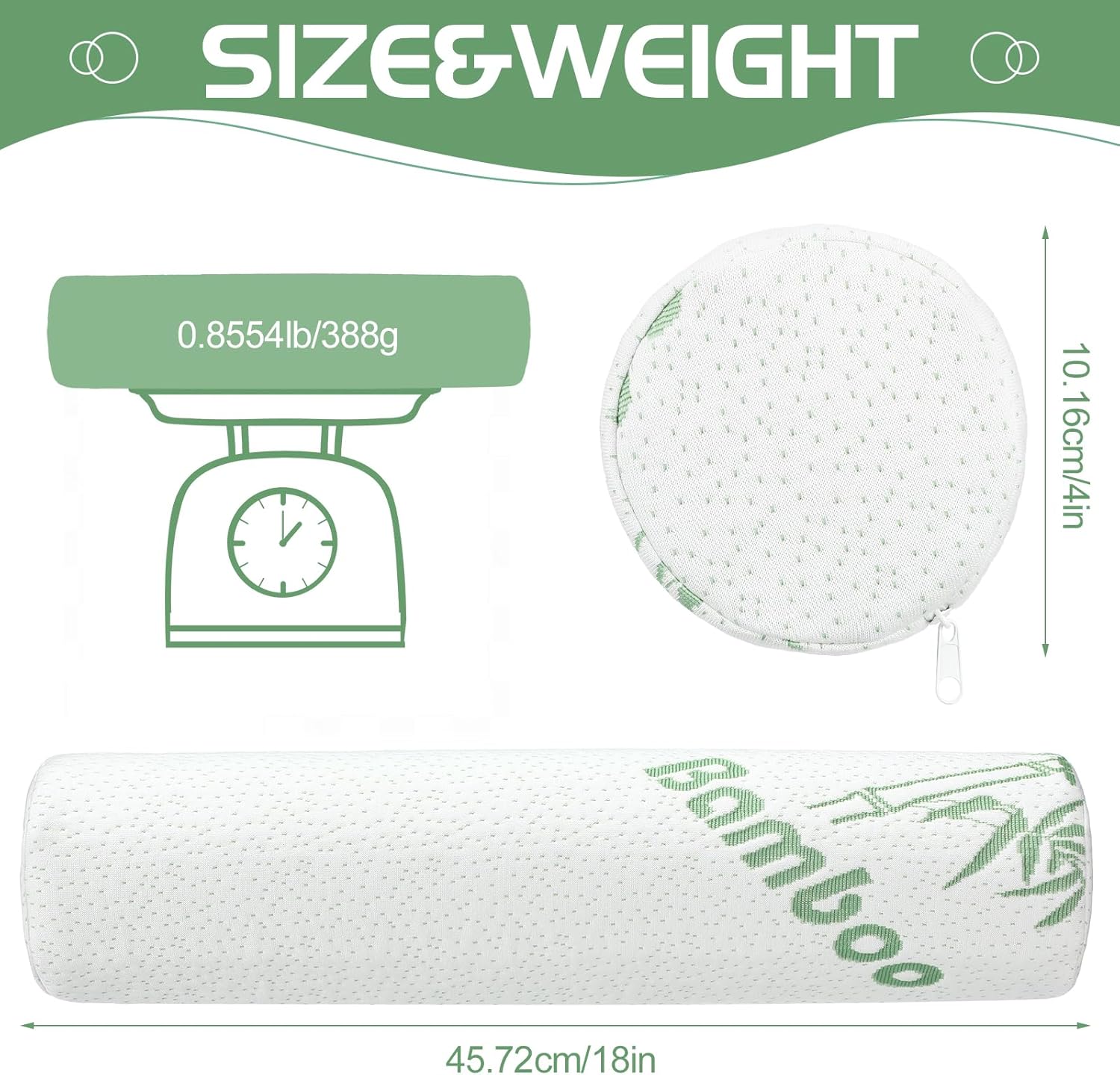 Memory Foam Roll Pillow for Kn - Bolster Pillow Long recension och pris