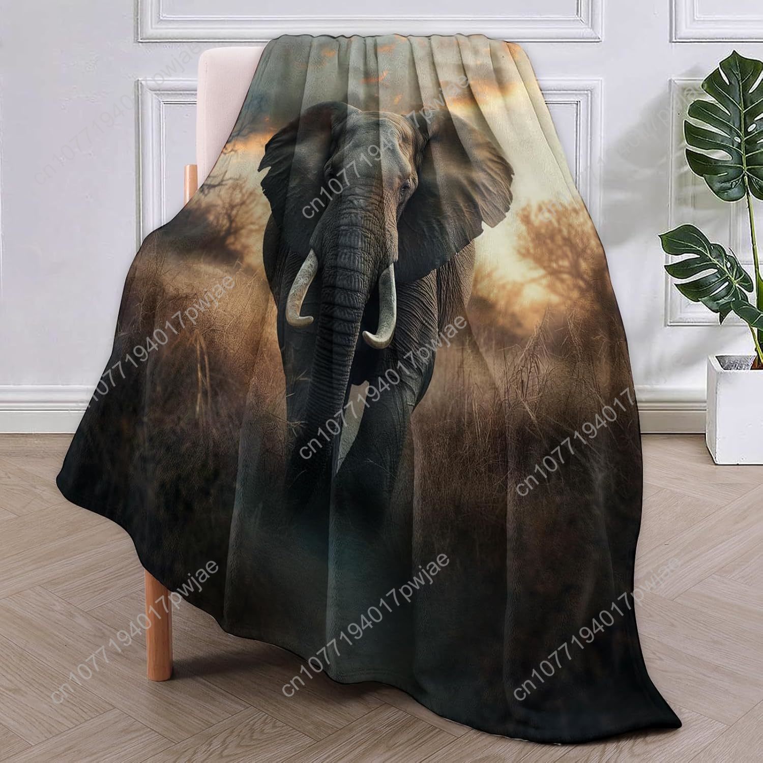 Elephant Fleece Blanket, Reali - Quality Home Textiles recension och pris