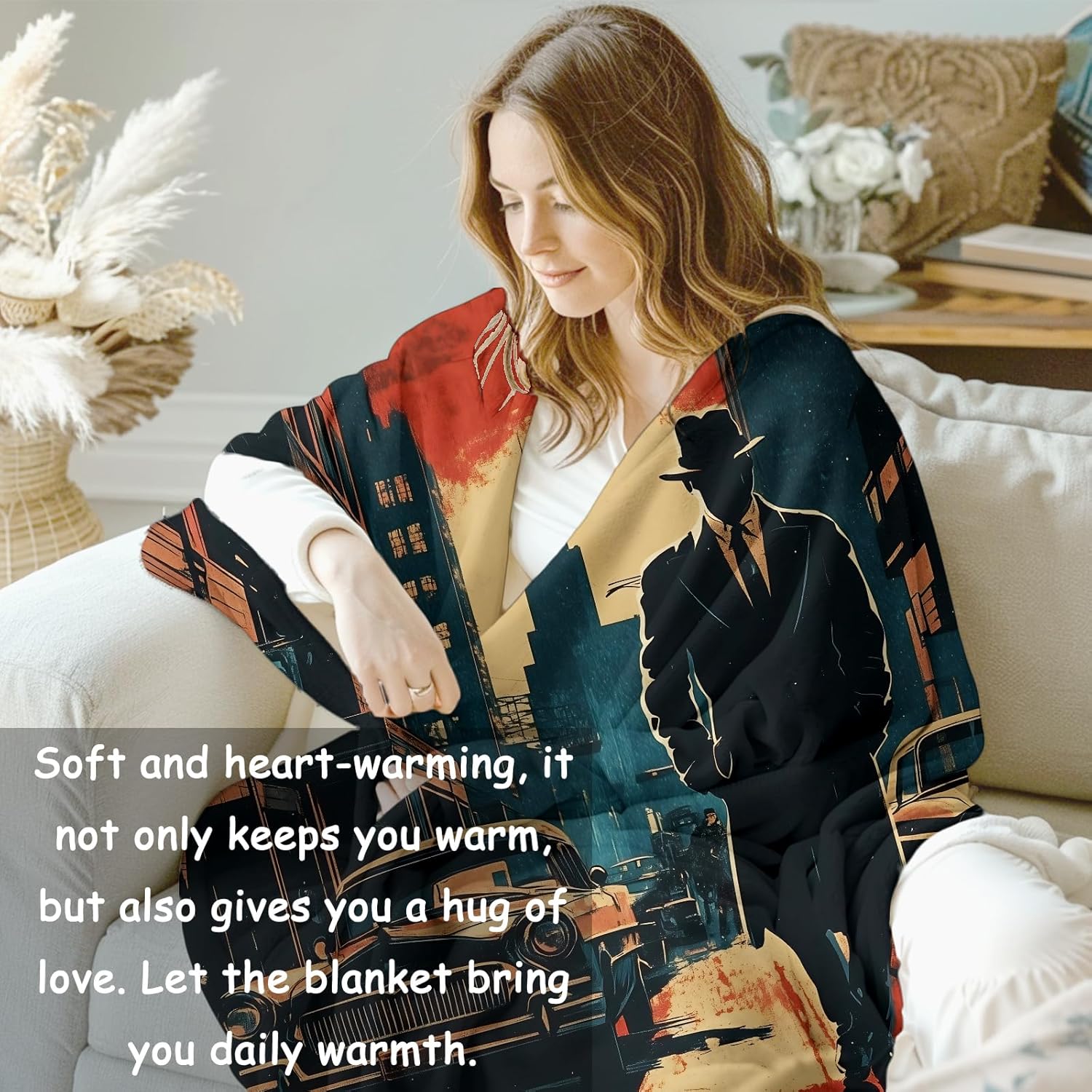Noir Detective Blanket Gifts f - Quality Home Textiles recension och pris