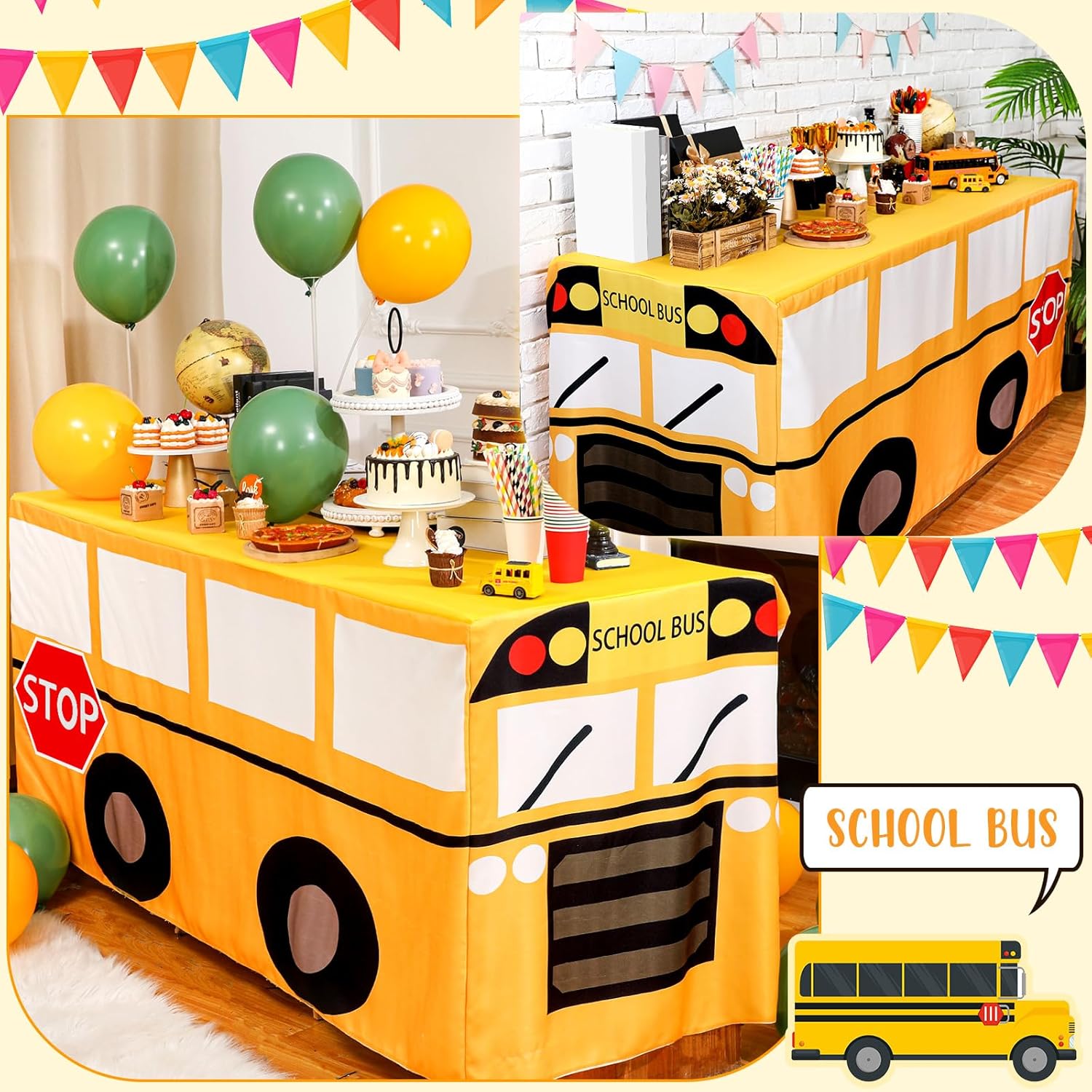 Cartoon School Bus Tablecloth  - Home Textiles Today News recension och pris