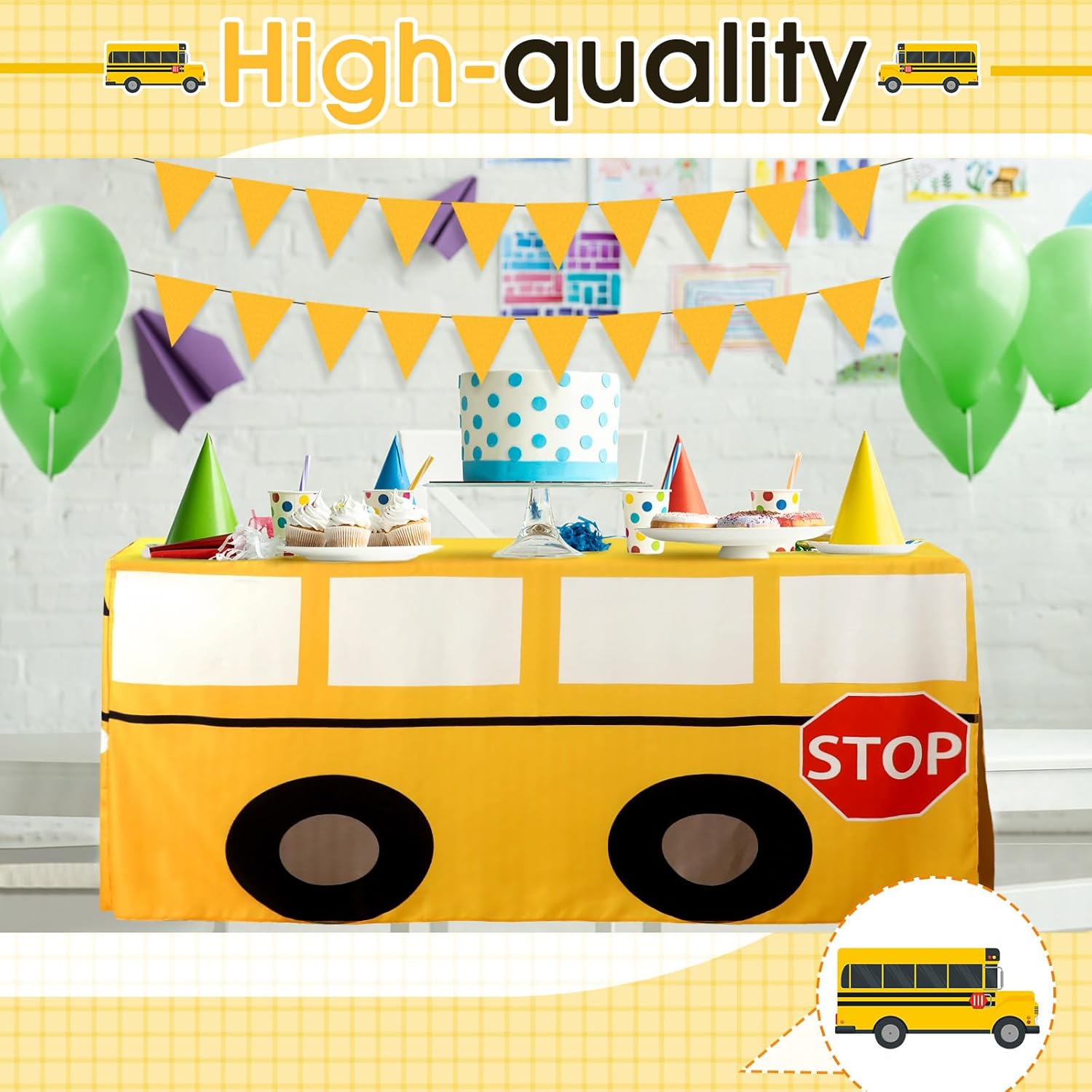 Cartoon School Bus Tablecloth  - Home Textiles Today News recension och pris